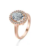 Pierścionek z owalnym diamentem różowe złoto SBPZ_005